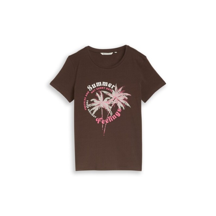 Tom Tailor Damesmode T-shirt met print 1050919 Bruin